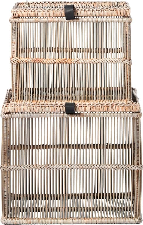 $Bilde av Norah kurvsett (1x 25x25 H: 20 cm + 1x 30x30 H: 25 cm, rattan, natur)