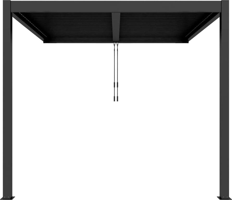 $Bilde av Pergola veggmontert 3x3m u/LED-lys   (H: 230 cm, svart m/tak)