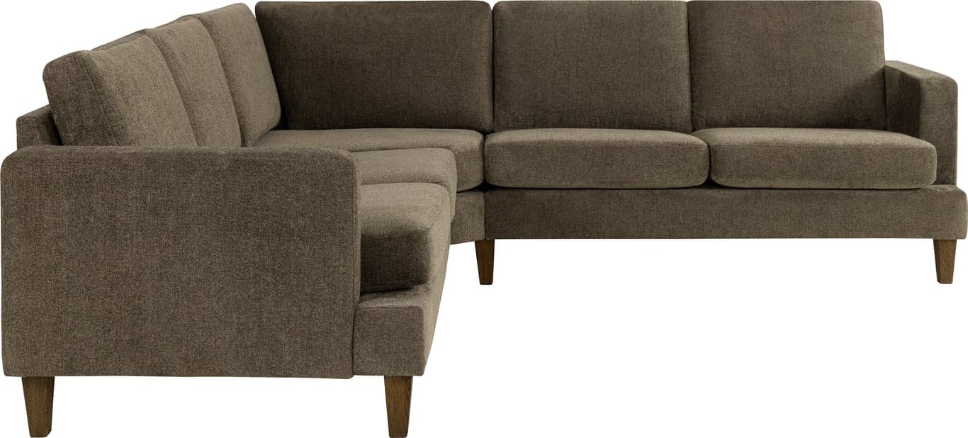 $Bilde av Sone dyp hjørnesofa (Modulsofa. 3 seter + hjørne + 3 seter, armlene W4  i stoff 323 / 14 Mika medium brown)