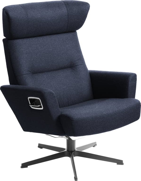 $Bilde av Conform Relieve hvilestol (Stoff Sheford dark blue, svart aluminumsfot med sving)