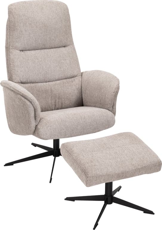 $Bilde av Driva hvilestol med skammel (stoff Brego light brown 3591, orion base svart)