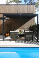 Pergola veggmontert 3x3m u/LED-lys  