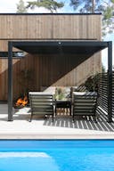 Pergola veggmontert 3x3m u/LED-lys  