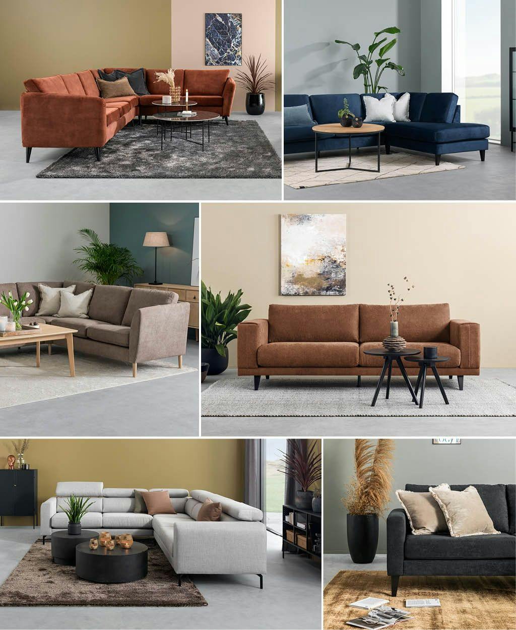 Visning av ulike sofaer